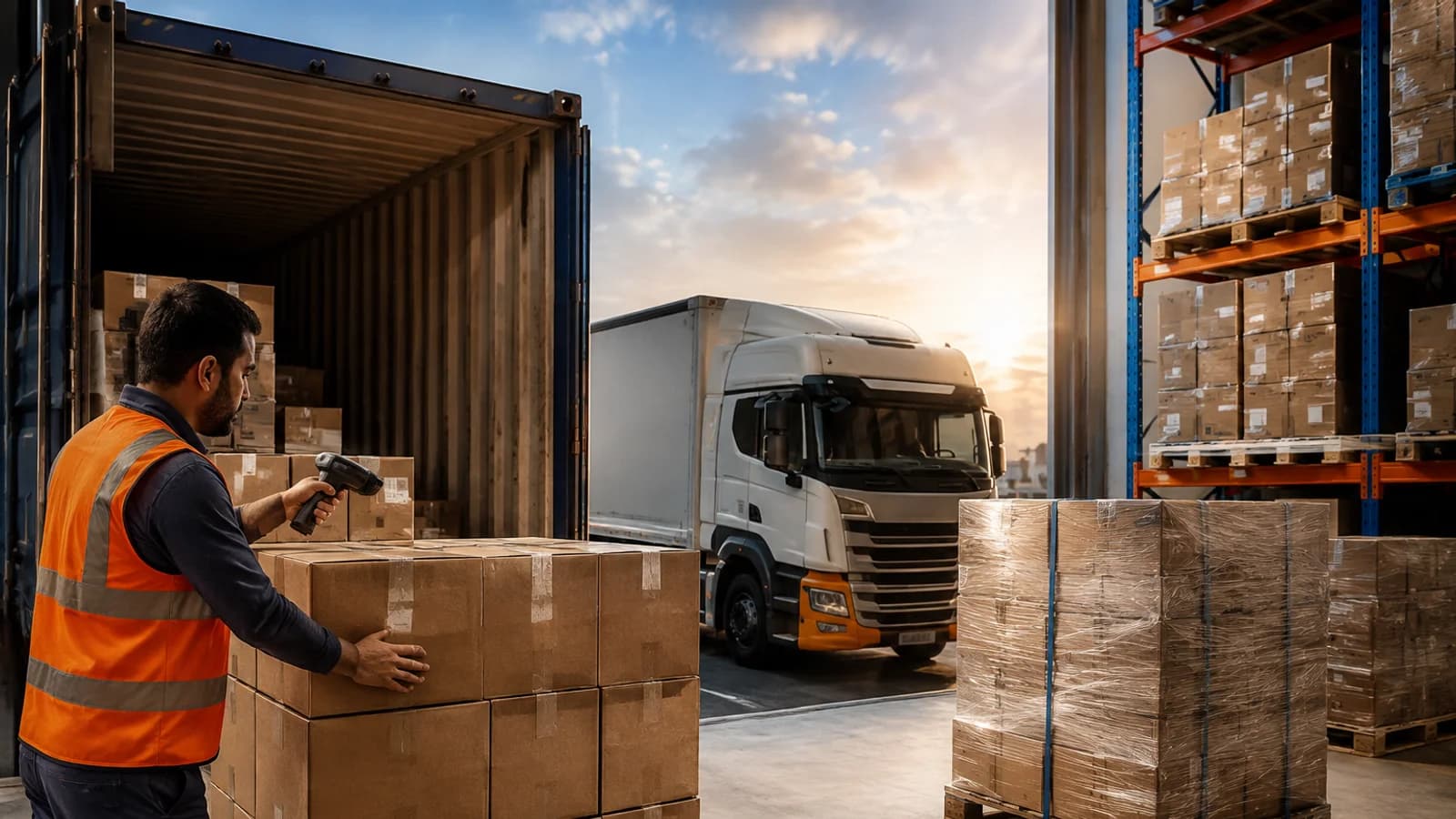 E-commerce inventory moving through a Saudi logistics warehouse after shipping from China.