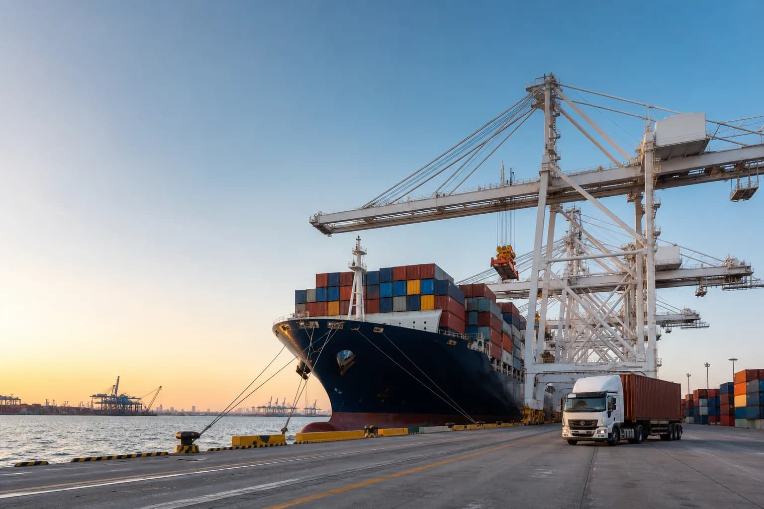 Container terminal serving international freight routes